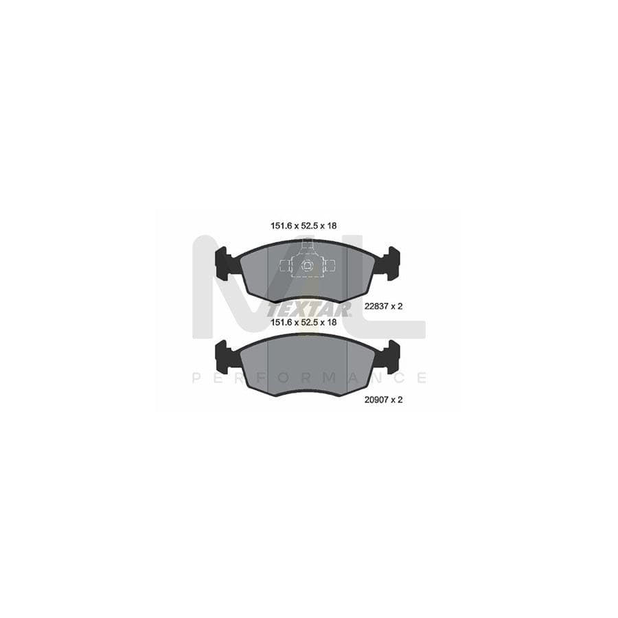 TEXTAR 2090704 Brake pad set for FIAT STRADA not prepared for wear indicator