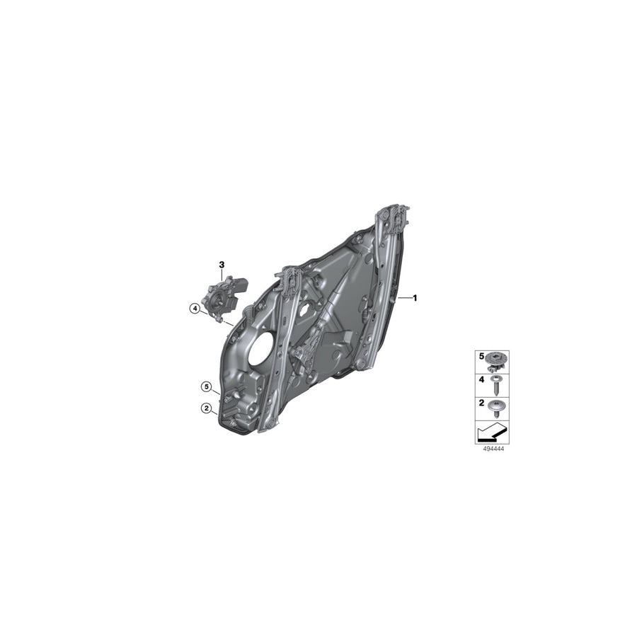 Genuine BMW 51358495869 G20 Drive For Window Lifter, Front Left (Inc. 318d, 320iX & 320i 1.6)