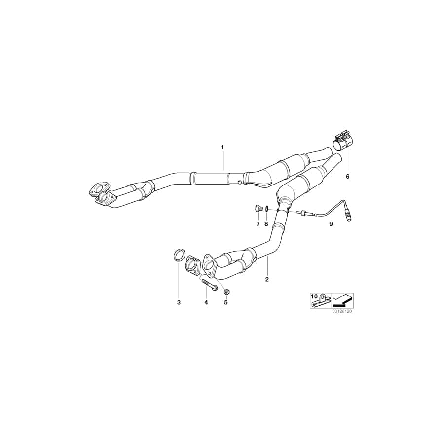 Genuine BMW 11781704259 E38 Oxygen Sensor L=320mm (Inc. 740iL, 730iL & 730i)