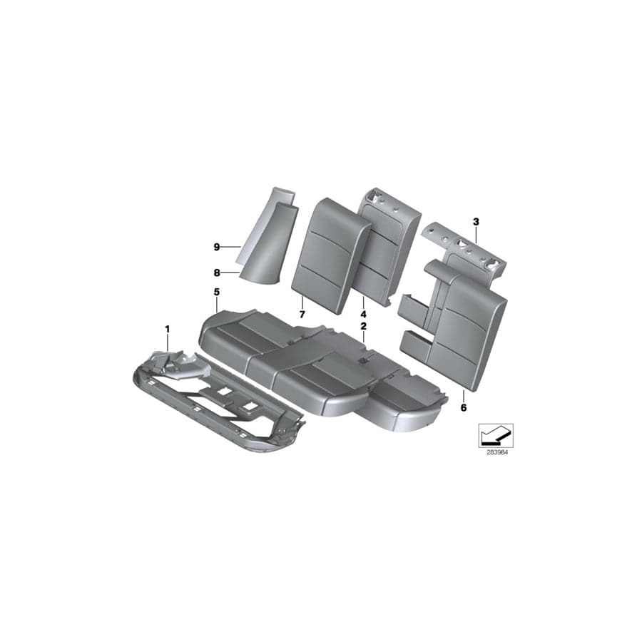 Genuine BMW 52207256823 F25 Right Cloth/Leather Backrest Cover OYSTER (Inc. X3)