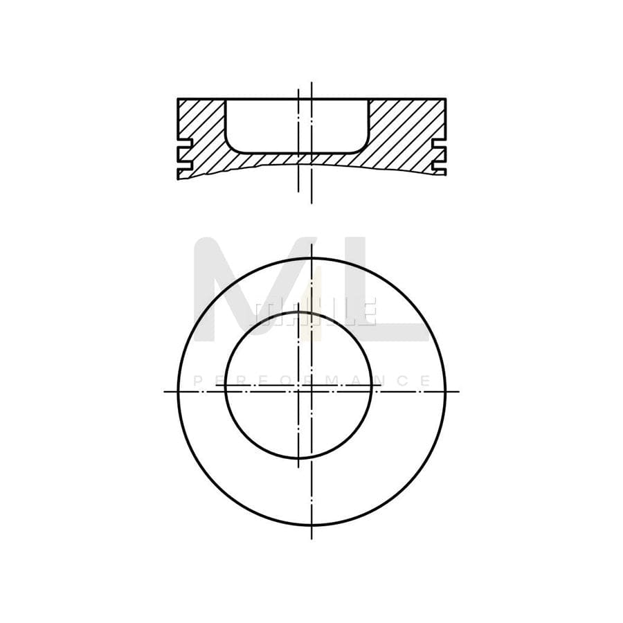 MAHLE ORIGINAL 043 86 00 Piston 91,48 mm, with piston ring carrier | ML Performance Car Parts