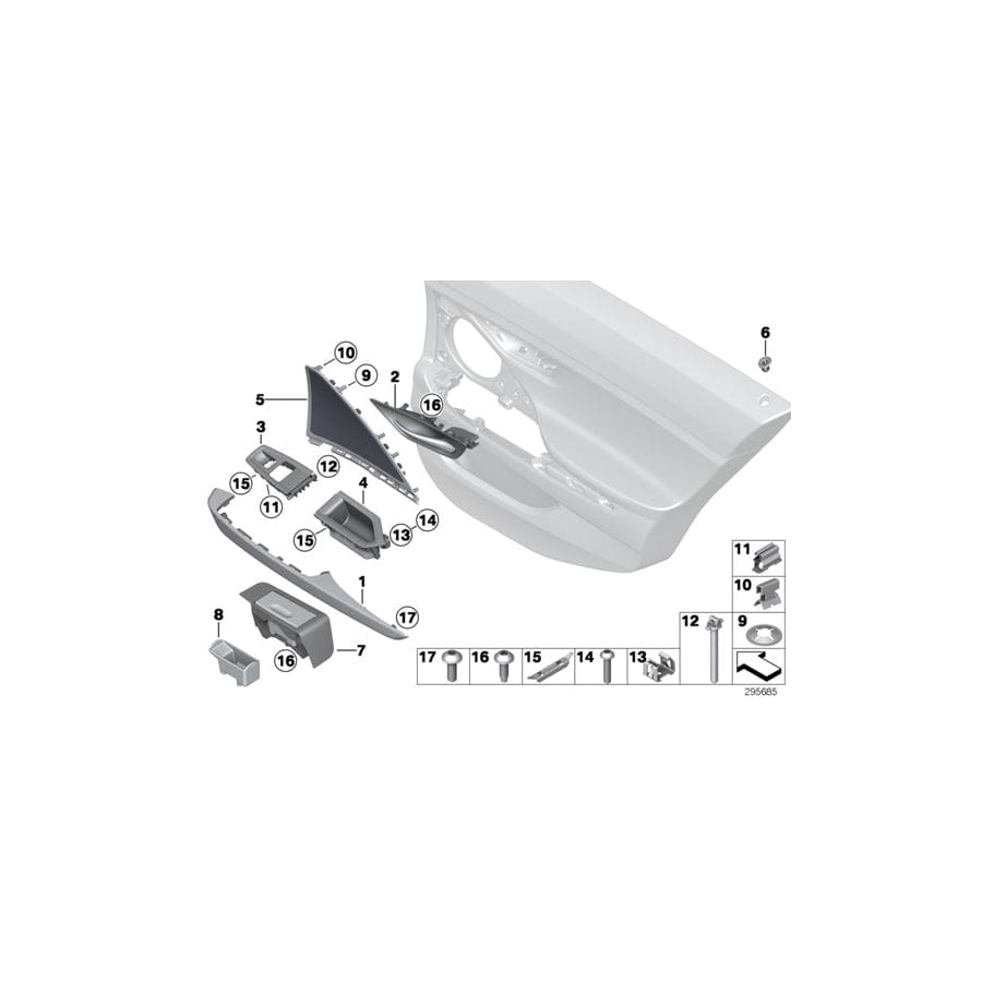 Genuine BMW 51427291436 F06 Trim, Door, Wood, Oak, High-Gloss, Right (Inc. 640d, 650iX & 640i)