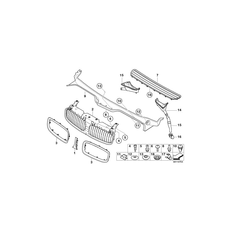 Genuine BMW 51717019001 RR1 E67 E65 Bracket, Water Drain Hose (Inc. 740d, 730Li & 735i)