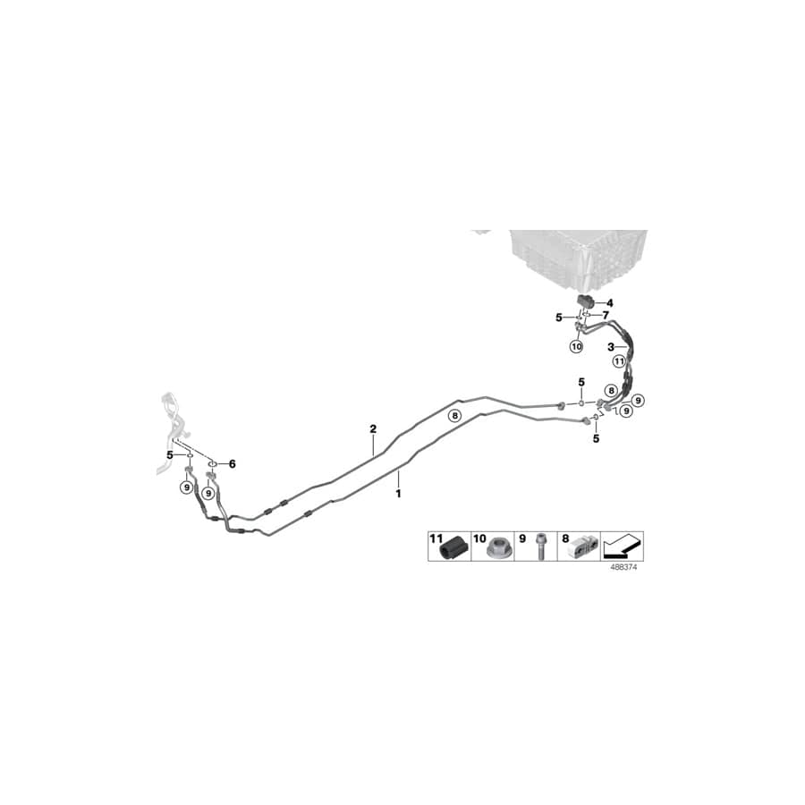 Genuine BMW 64539342892 G30 Suction Line, Underfloor (Inc. 530e & 530eX)