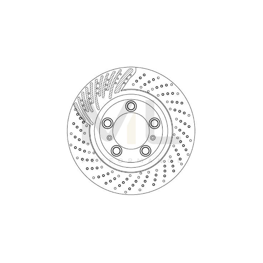 TRW DF6821S Brake Disc Perforated / Vented, Painted