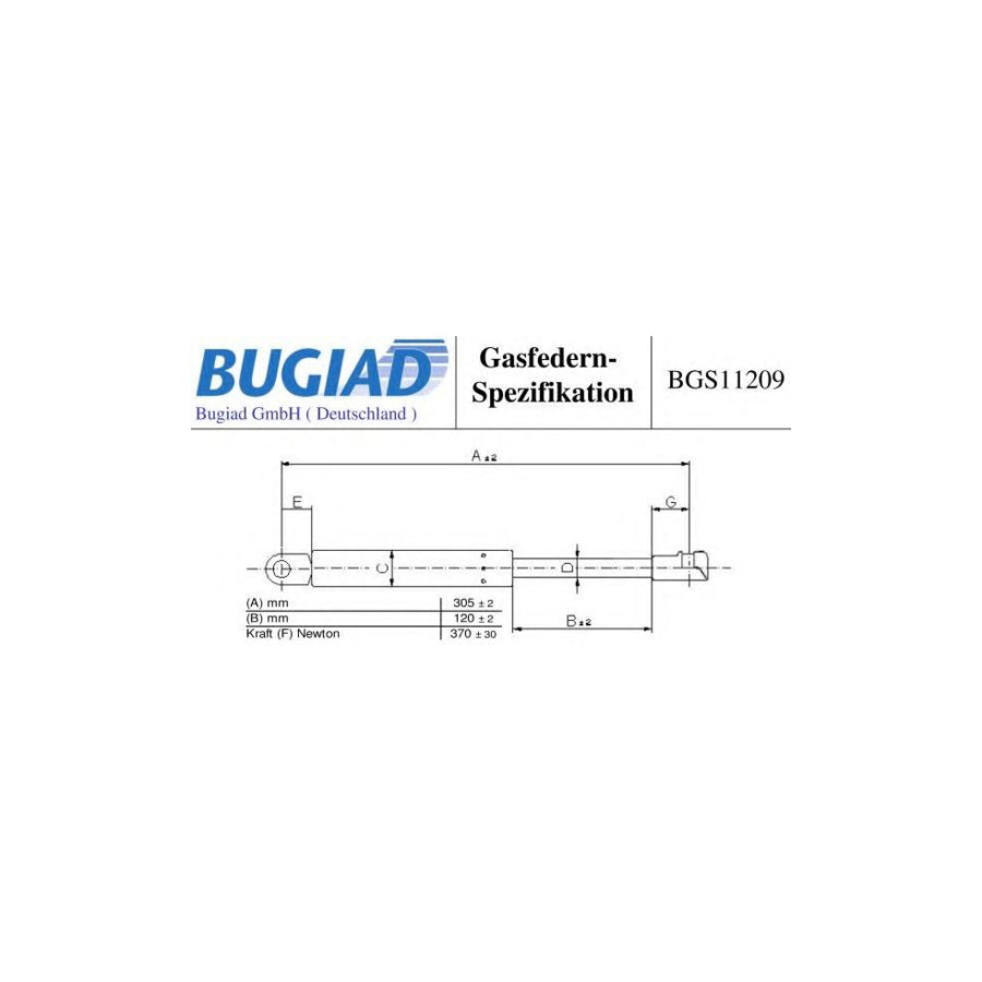 BUGIAD Bgs11209 Bonnet Strut