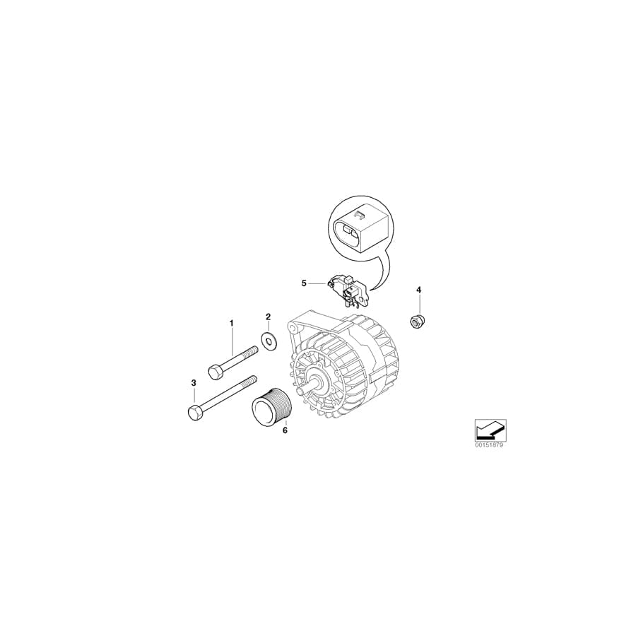Genuine BMW 12317802929 E66 E60 E63 Exch. Compact Alternator VALEO 170A (Inc. 730d, 635d & 530d)