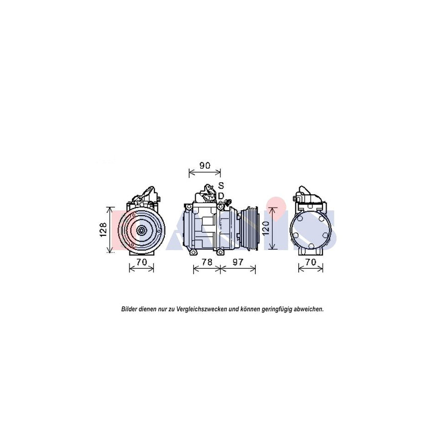 AKS Dasis 852634N Compressor, Air Conditioning for Toyota Land Cruiser Amazon (J100)