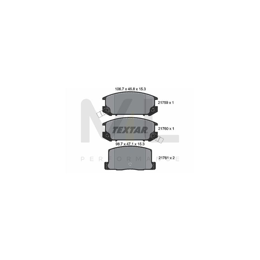 TEXTAR 2175901 Brake pad set for TOYOTA MR 2 with acoustic wear warning