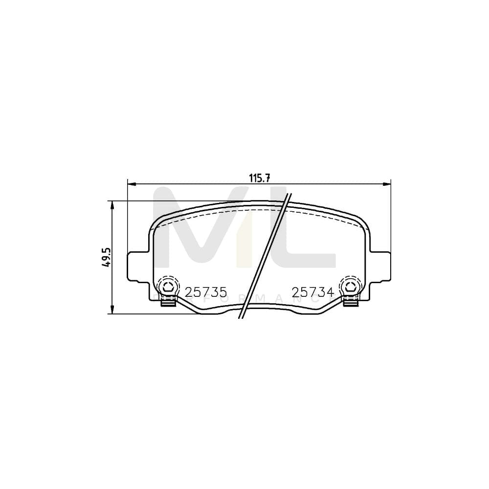Hella 8DB 355 024-701 Brake Pad Set With Acoustic Wear Warning, With Accessories | ML Performance Car Parts