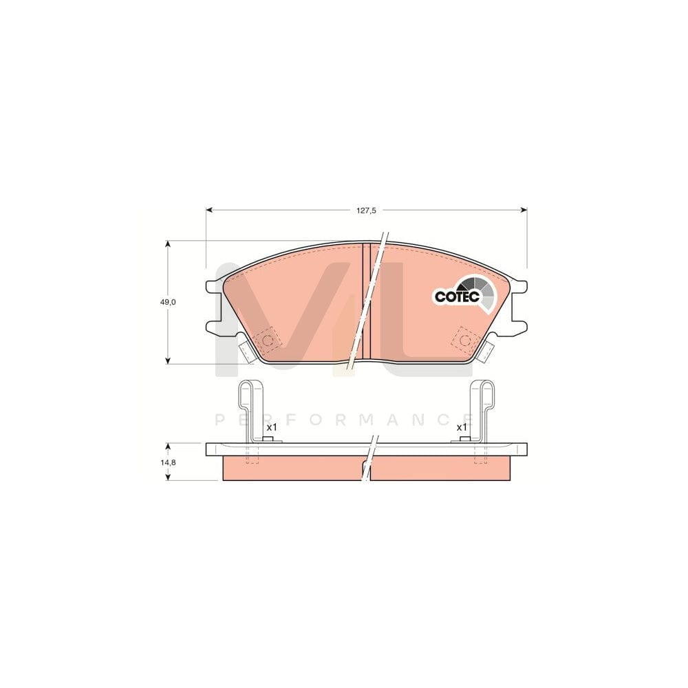 TRW Cotec Gdb893 Brake Pad Set With Acoustic Wear Warning
