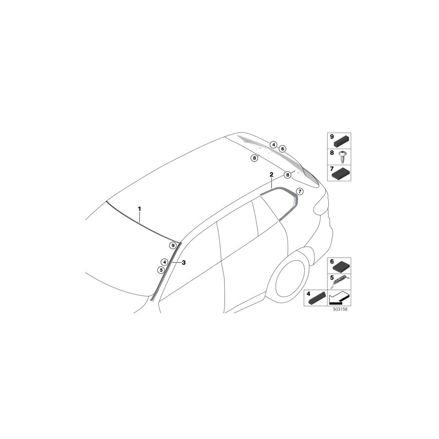 Genuine BMW 51377446223 G06 Finisher, Side Window, Rear Left SHADOWLINE (Inc. X6 30iX, X6 40iX & X6 M50dX)