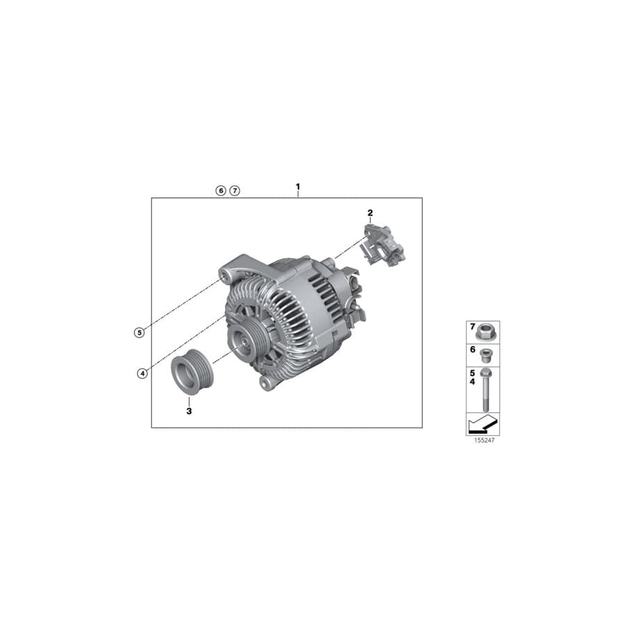 Genuine BMW 12317561004 E70 Exch. Generator 180A (Inc. X5 4.8i)