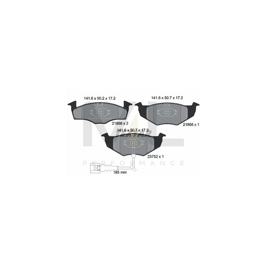 TEXTAR 2186801 Brake pad set with integrated wear warning contact