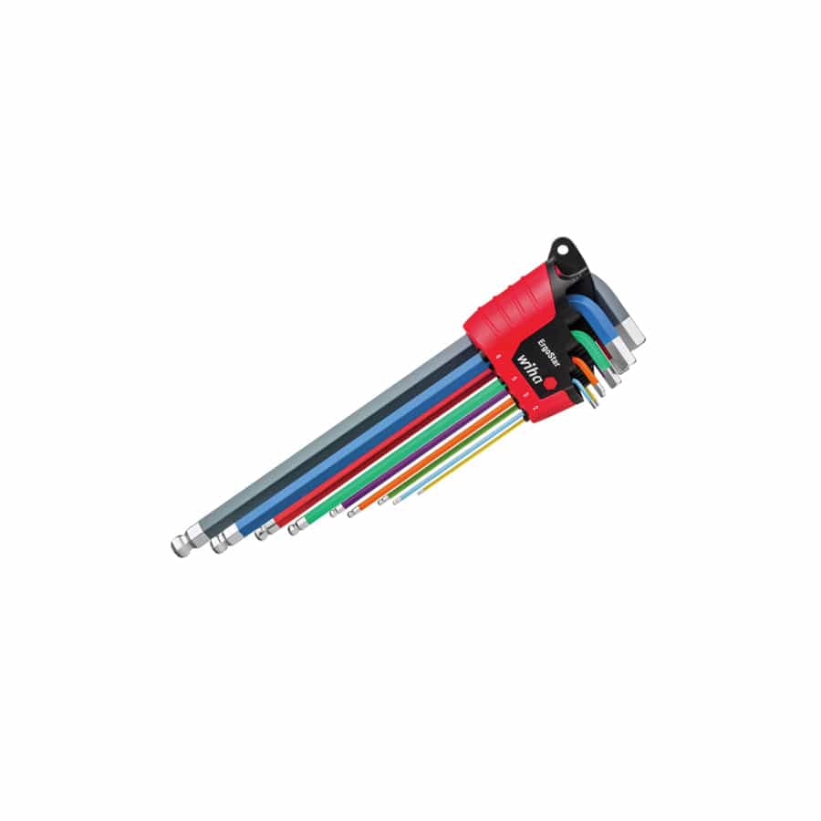 Wiha WHA43849 ErgoStar Colour Hex Ball End L-key Set, 9 Piece