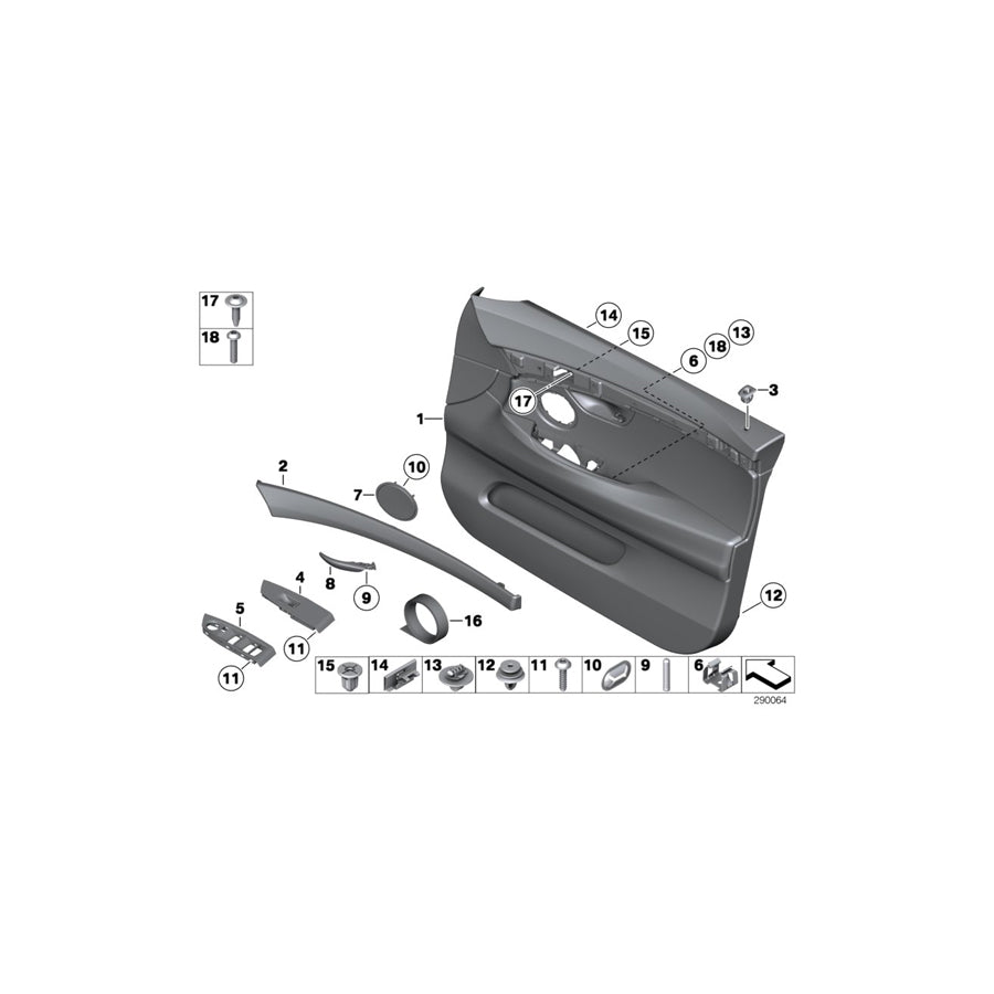 Genuine BMW 51417232539 Trim Cover, Power Window SCHWARZ (Inc. 535d, 550iX 4.0 & 550iX)