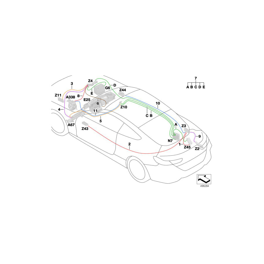 Genuine BMW 61118703665 G16 G14 G15 Supply Line Battery Voltage Eps L= 2333MM (Inc. M850iX, 840i & 840iX)