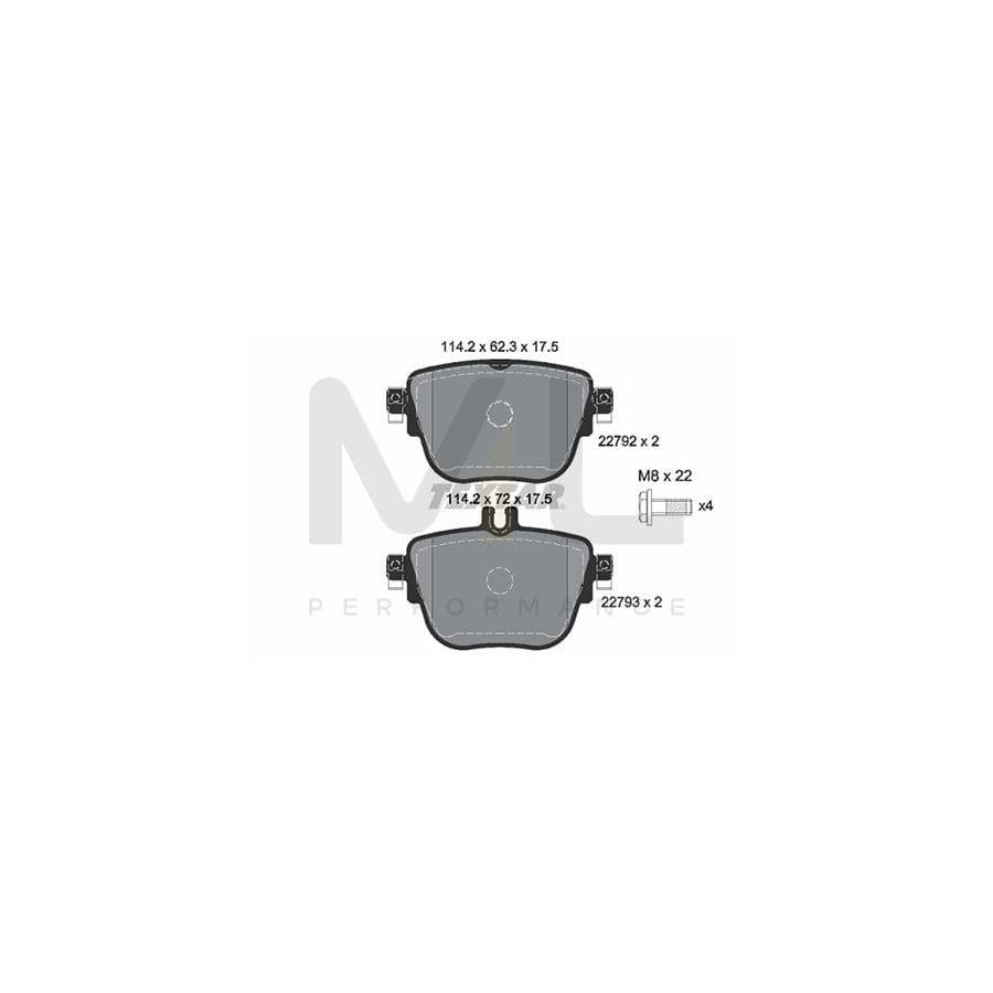 TEXTAR 2279201 Brake pad set prepared for wear indicator, with brake caliper screws