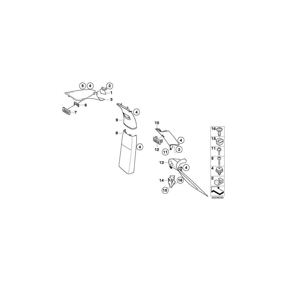 Genuine BMW 51439133653 E71 E72 Cover, Column D, Left GREIGE (Inc. X6 35iX, X6 M50dX & X6 50iX)