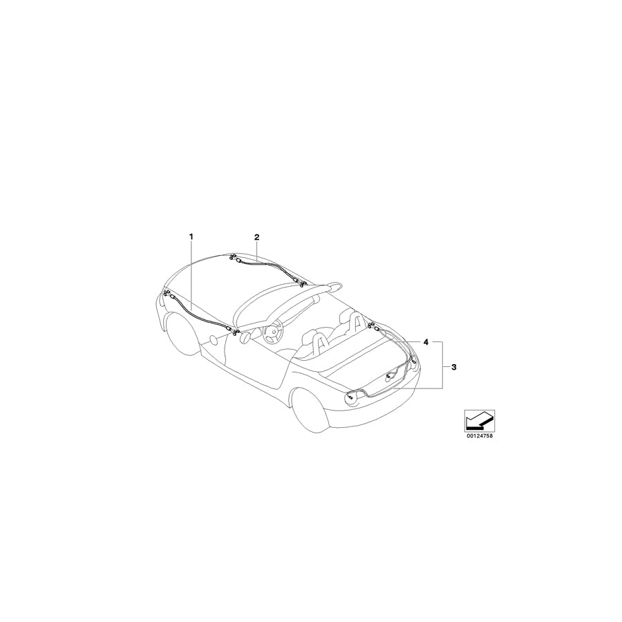 Genuine BMW 61116933040 E85 Repair Wiring Set For Trunk Lid (Inc. Z4 2.2i, Z4 3.0i & Z4 2.5i)
