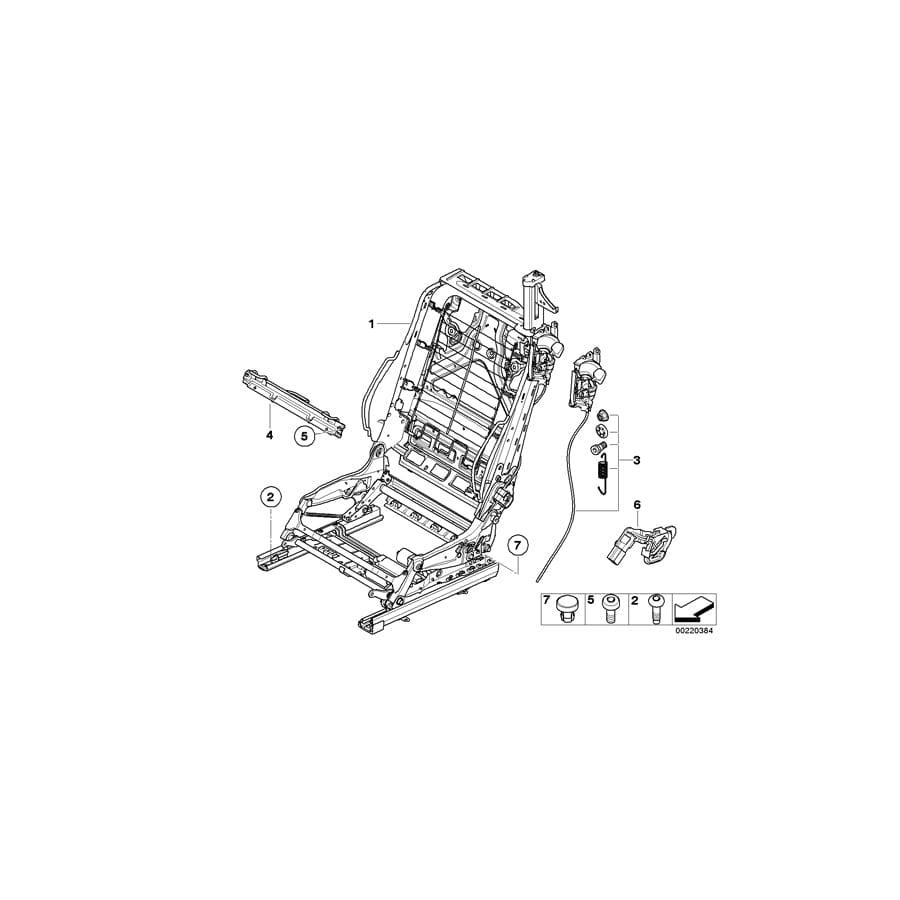 Genuine BMW 52107258732 E93 Seat Backrest Frame Right (Inc. 335i, 320i & 330d)