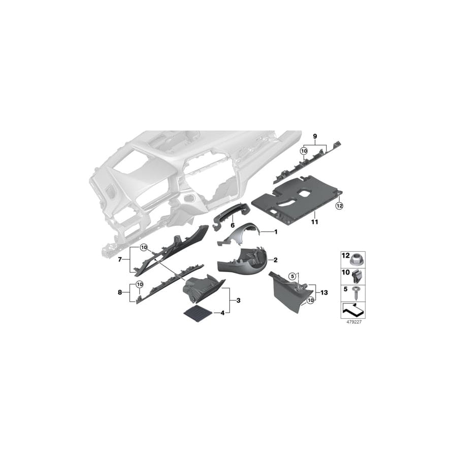Genuine BMW 51456841147 F39 Folding Box, Driver's Side MAGMAROT (Inc. X2 20d, X2 16d & X2 25dX)