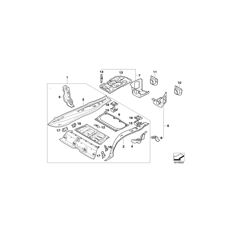 Genuine BMW 41117179575 E93 Base, Rear Module Upper Section, Left (Inc. 325d, 320i & 325i)