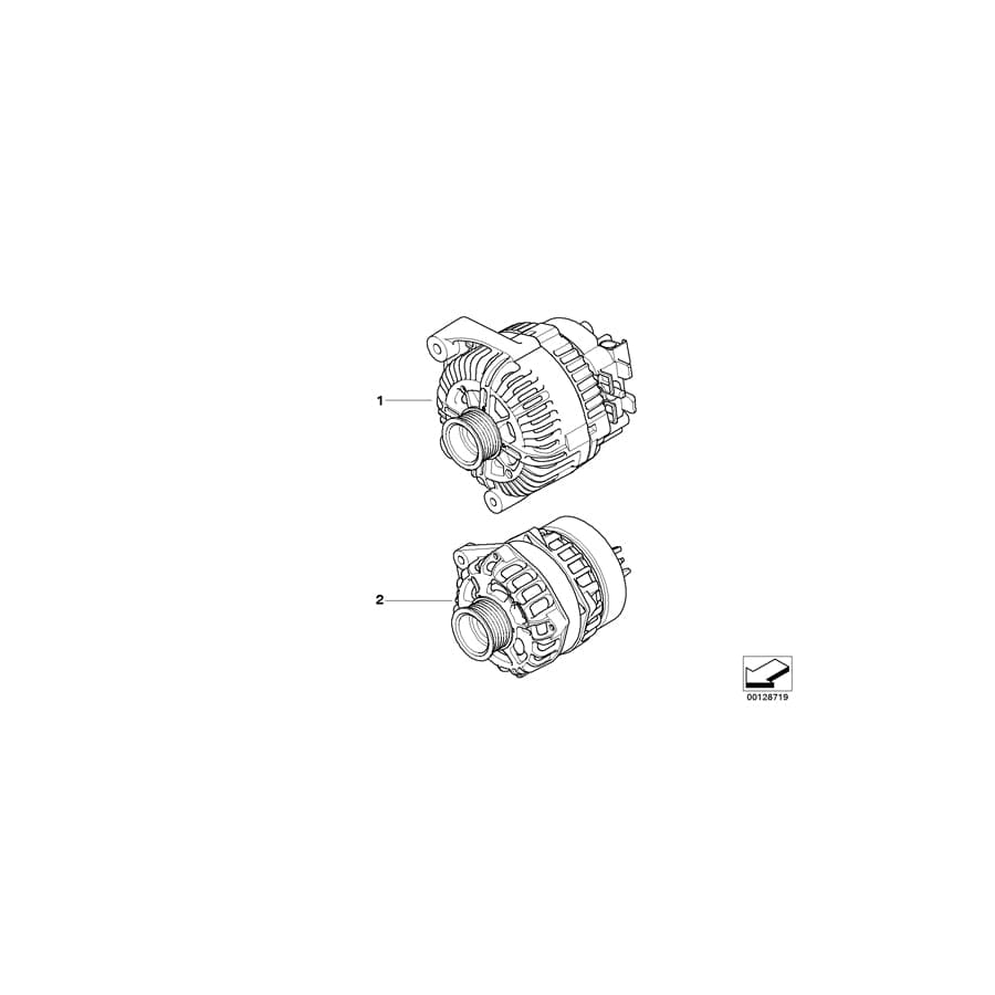 Genuine BMW 12317540992 E65 E60 E64 Exch. Generator 180A (Inc. 745i, 745Li & 545i)