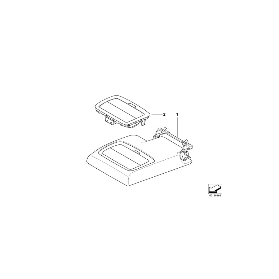 Genuine BMW 52207171120 E70 Armrest, Rear Center SATTELBRAUN (Inc. X5)