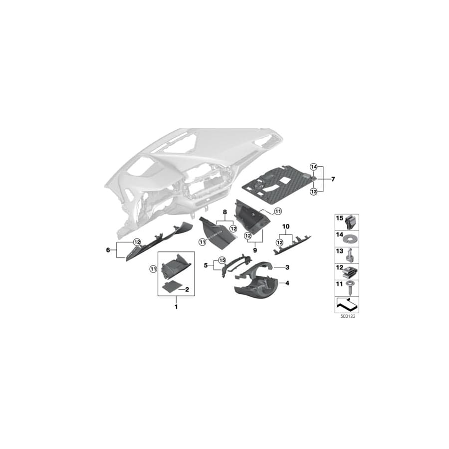 Genuine BMW 51456823301 F44 Trim Panel, Footwell, Airbag, Passenger (Inc. 228iX & M235iX)