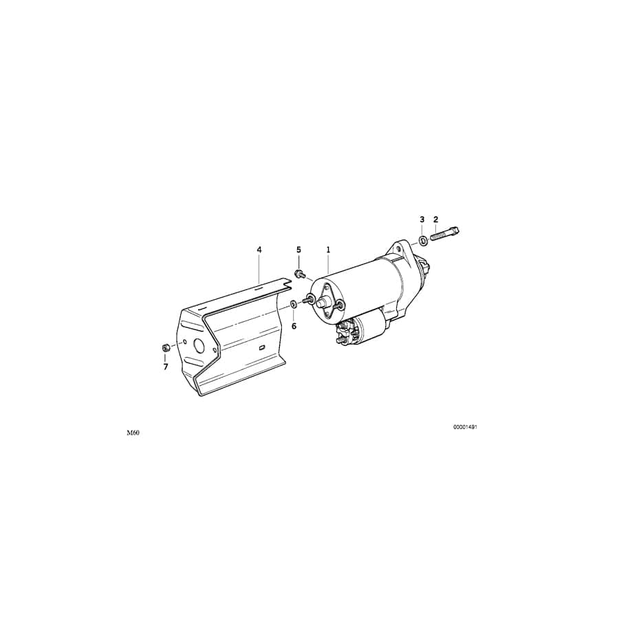 Genuine BMW 12411736921 E38 E39 E31 Exch. Starter Motor 1,7 KW (Inc. 840Ci, X5 4.6is & ALPINA V8)