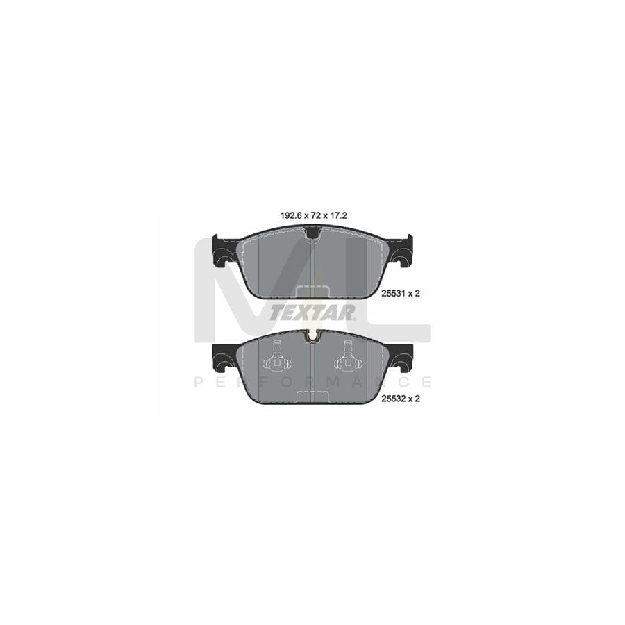 TEXTAR 2553103 Brake pad set suitable for MERCEDES-BENZ GL (X166) prepared for wear indicator