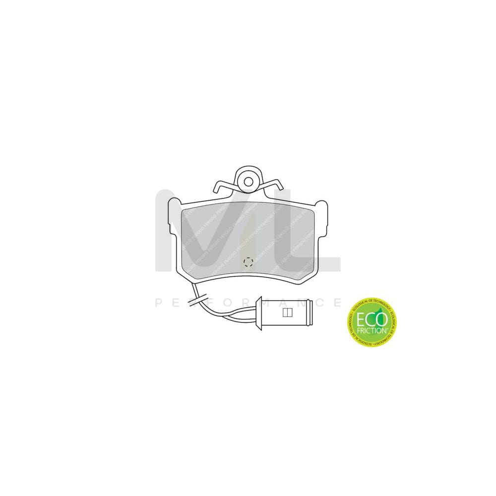 Ferodo Premier Eco Friction FDB463 Brake Pad Set Incl. Wear Warning Contact, With Brake Caliper Screws