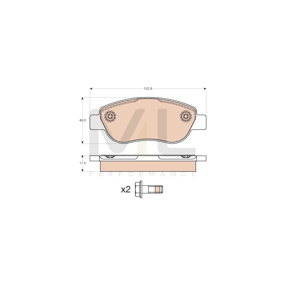 TRW Gdb2008 Brake Pad Set For Fiat Palio I Hatchback (178) Not Prepared For Wear Indicator, With Brake Caliper Screws, With Accessories