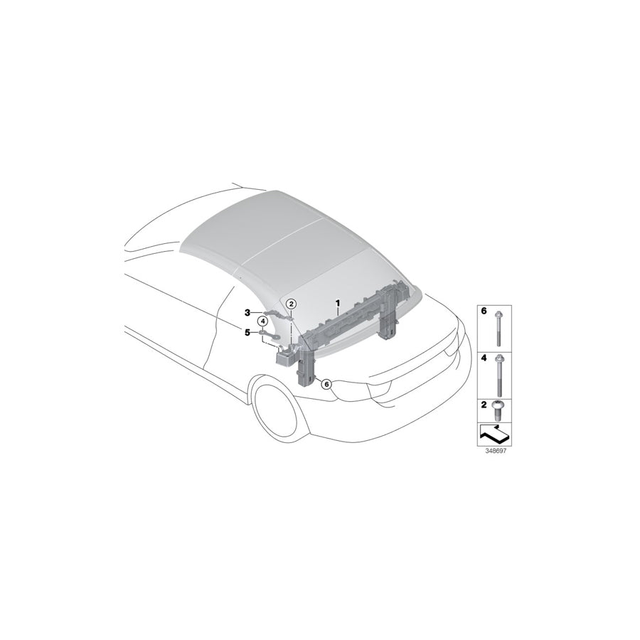 Genuine BMW 54627290646 F83 F33 Rollover Protection (Inc. 425d, 430d & 420i)