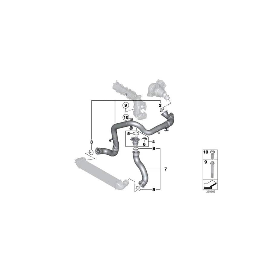 Genuine BMW 11618506718 R56 Charge Air Line (Inc. Cooper D 1.6, Cooper SD & One D)