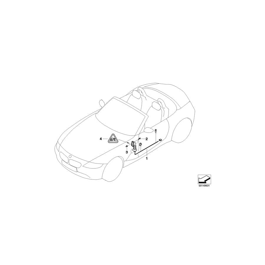 Genuine BMW 61126986987 E85 E86 Co-Driver'S Side Door Cable Harness (Inc. Z4 3.0si, Z4 2.5i & Z4 2.0i)