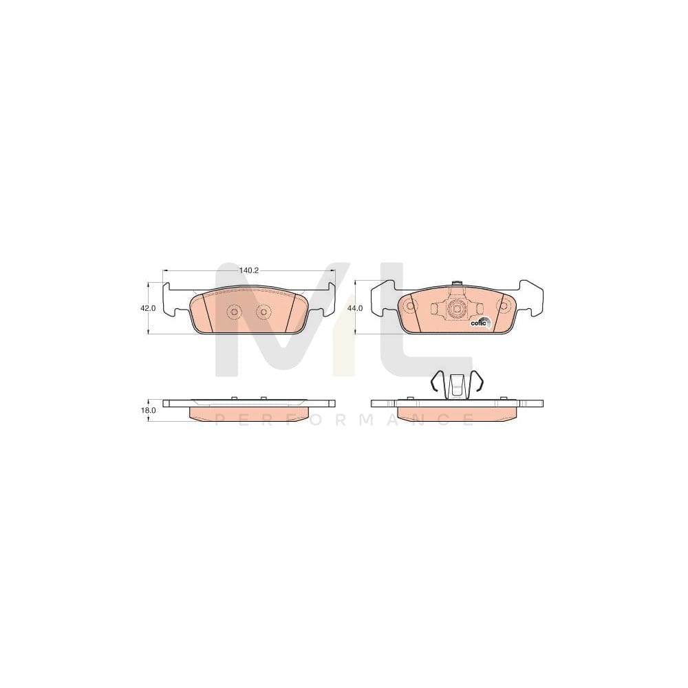 TRW Cotec Gdb2018 Brake Pad Set Not Prepared For Wear Indicator
