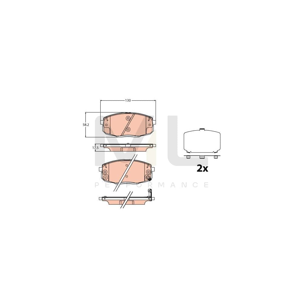 TRW Gdb2192 Brake Pad Set With Acoustic Wear Warning, With Accessories