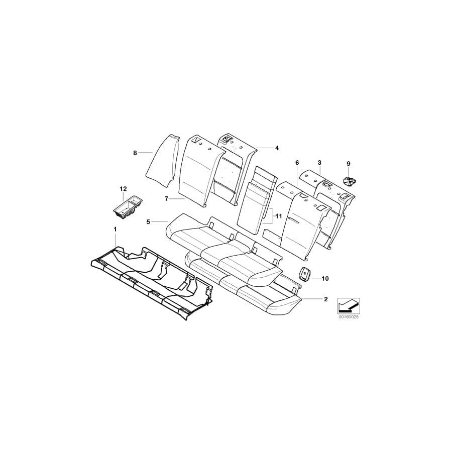 Genuine BMW 52209143725 E81 E82 Seat Cover Cloth ANTHRAZIT (Inc. 120i, 130i & 128i)