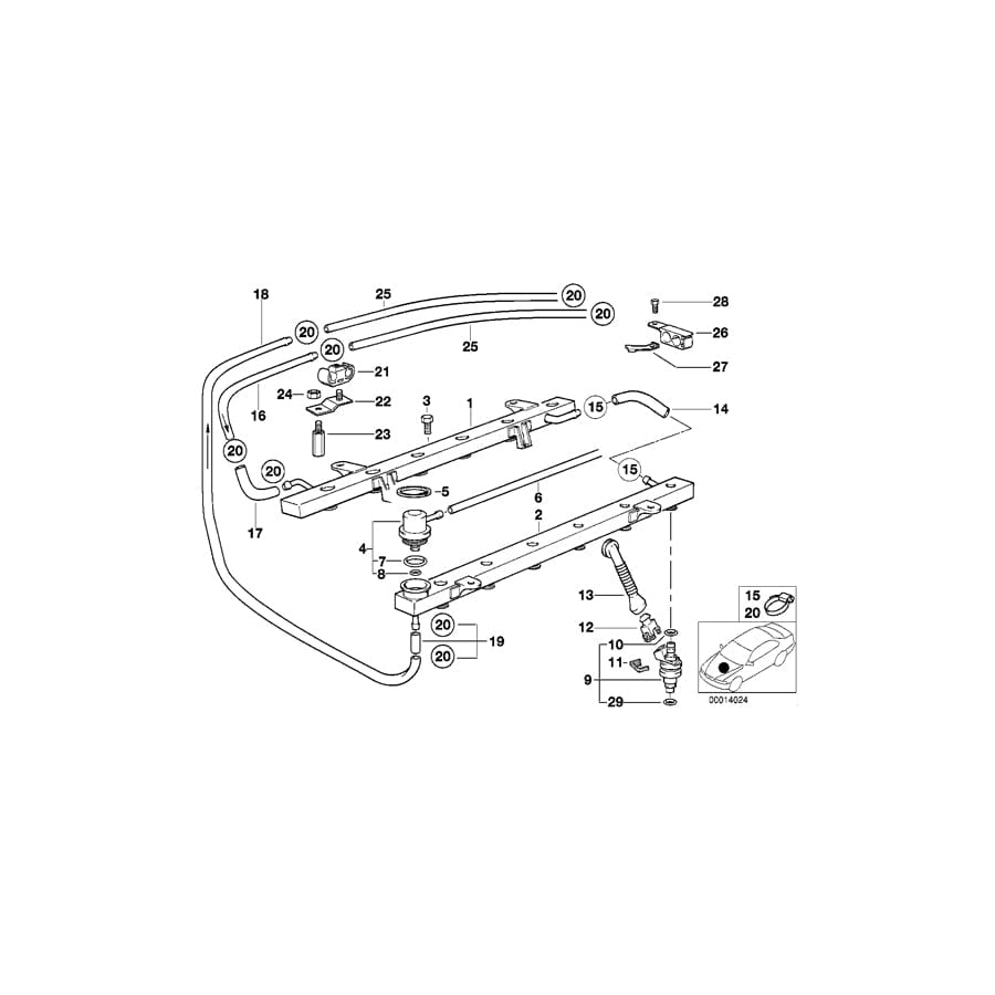 Genuine BMW 13531704172 E31 Fuel Pipe (Inc. 850Ci)