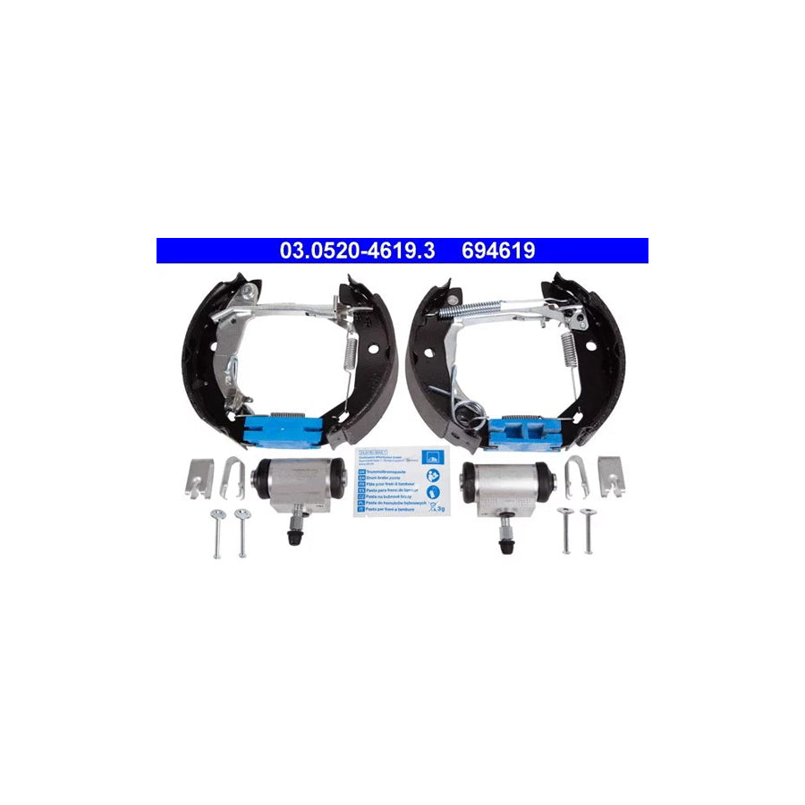 ATE Original Topkit 03.0520-4619.3 Brake Set, Drum Brakes Suitable for Mercedes-Benz A-Class (W168)