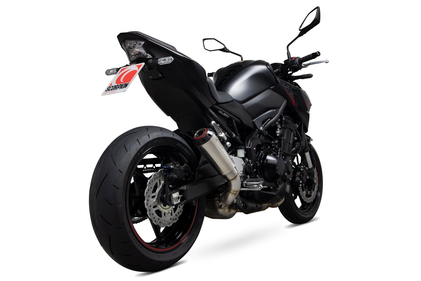 Scorpion PKA136SEO Kawasaki Z900 Red Power Slip-On - Brushed Stainless Steel Sleeve | ML Performance UK UK