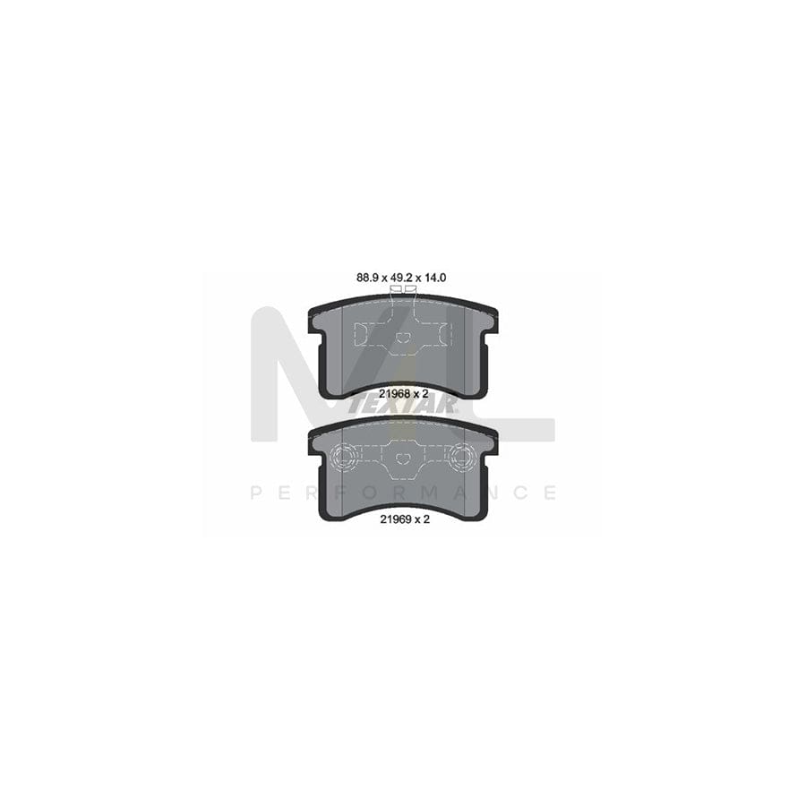 TEXTAR 2196801 Brake pad set not prepared for wear indicator