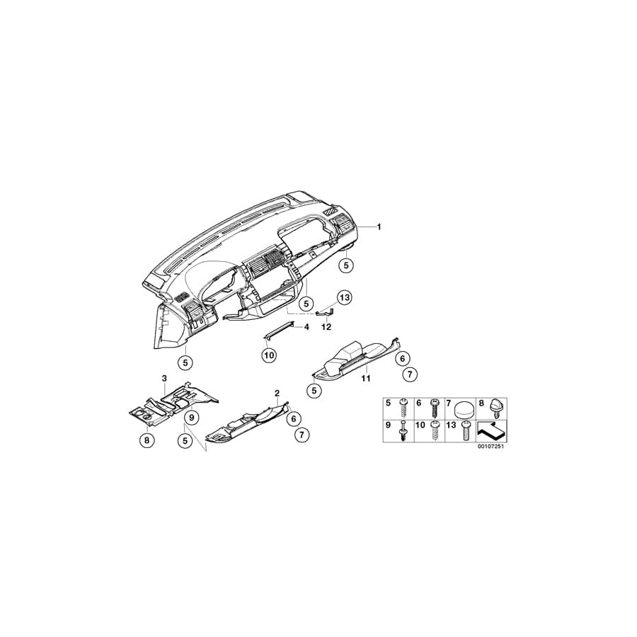 Genuine BMW 51457074993 E53 Covering Steering Column SCHWARZ (Inc. X5)