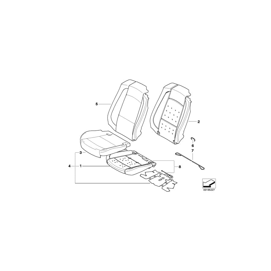 Genuine BMW 52107253527 E93 Seat Upholstery, Leather SCHWARZ (Inc. 328i, 335i & 335is)