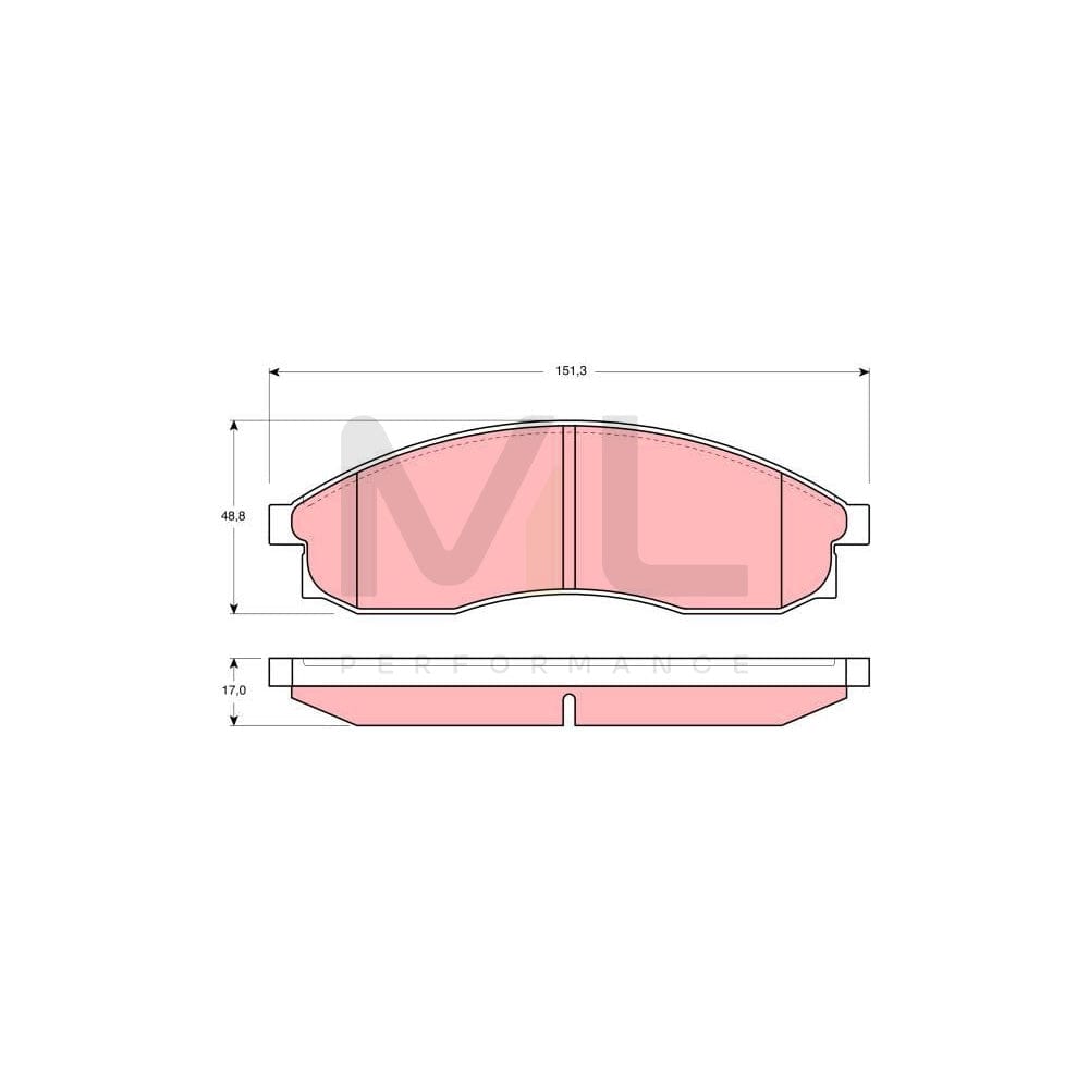 TRW Gdb3107 Brake Pad Set Not Prepared For Wear Indicator