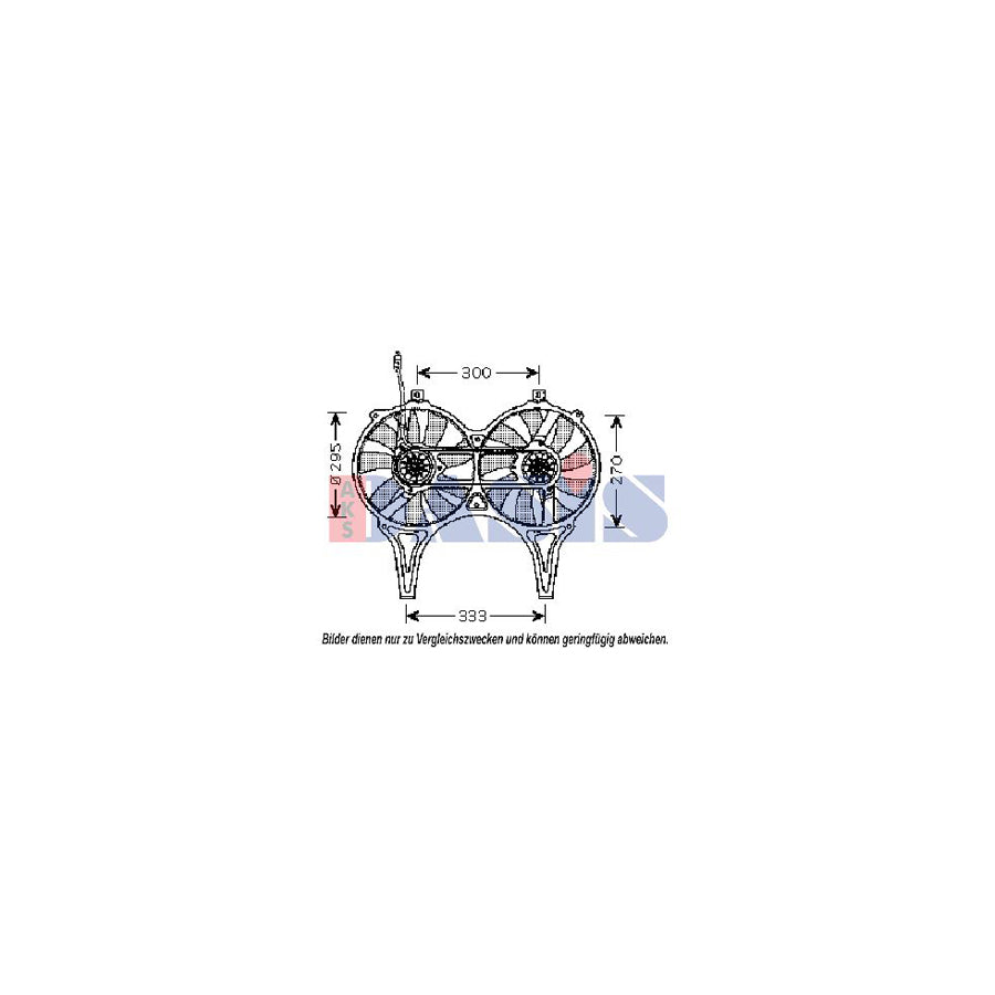 AKS Dasis 870620N Fan, A / C Condenser Suitable for Mercedes-Benz E-Class Saloon (W210)