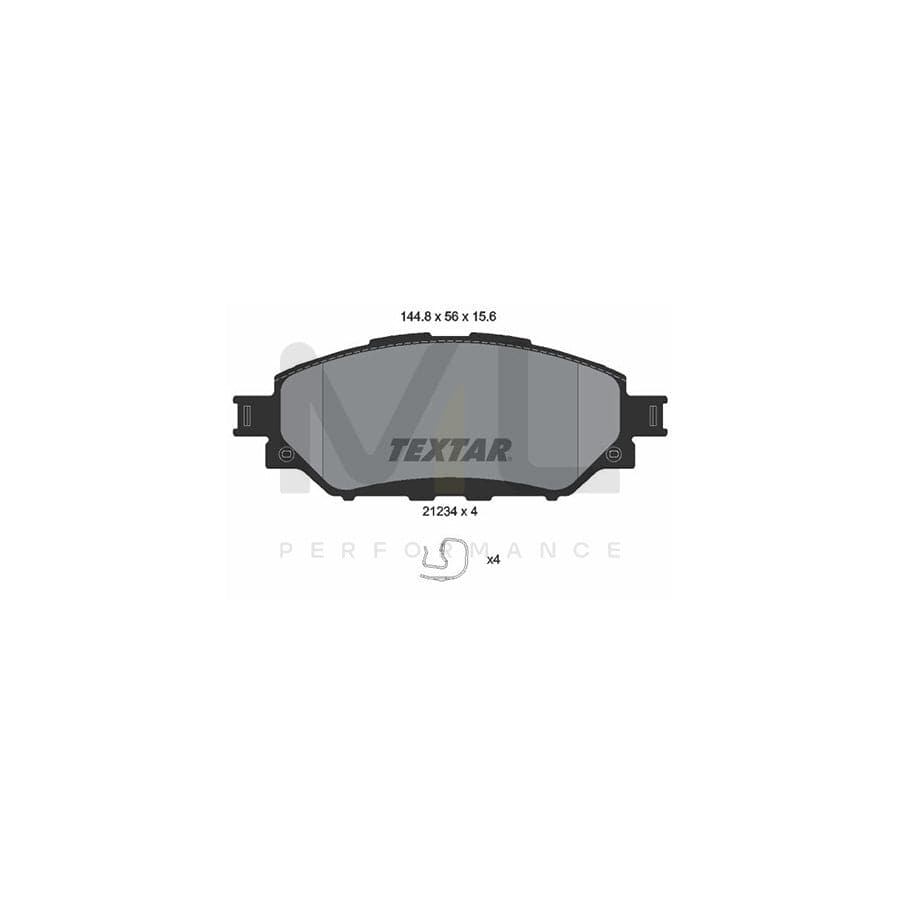 TEXTAR 2123401 Brake pad set for TOYOTA Hilux VIII Pickup incl. wear warning contact, with accessories