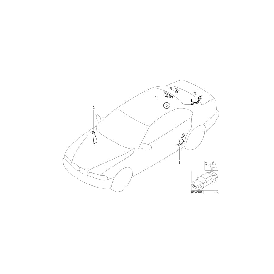 Genuine BMW 61138375639 E46 Rear Left Cable Cover At Entrance Door (Inc. 320Ci, 318Ci & 320Cd)